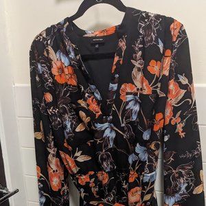 Black floral long sleeve fall dress
